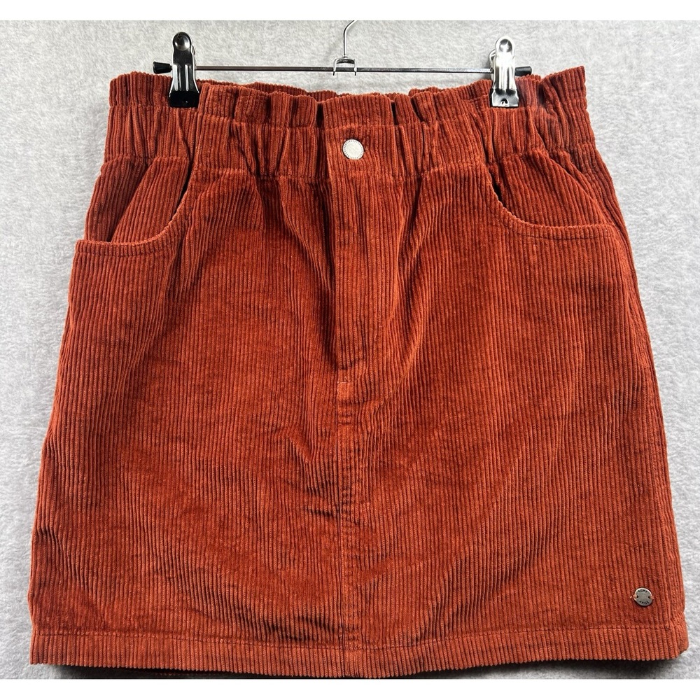Roxy Vintage Medium Y2K Burnt Orange Corduroy Short Skirt 100% Cotton